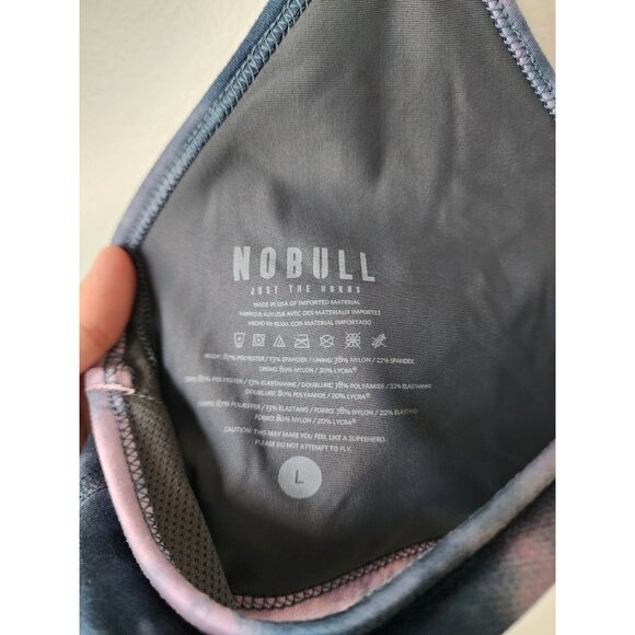 NoBull blue purple tie dye V-neck sports bra L - Picture 3 of 3